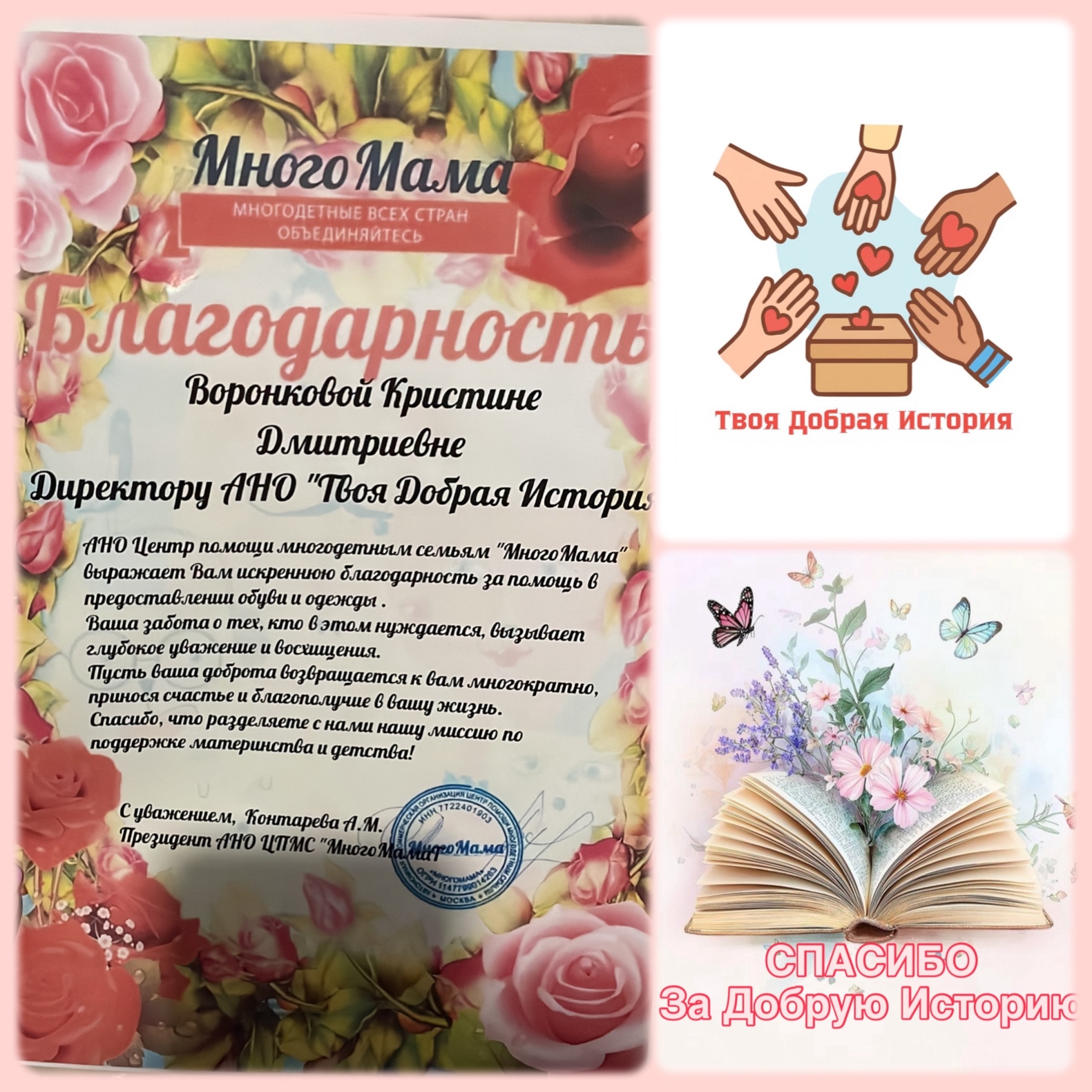 АНО «Твоя Добрая История» оказала поддержку АНО ЦПМС «МногоМама» АНО «Твоя Добрая История» продолжает реализацию